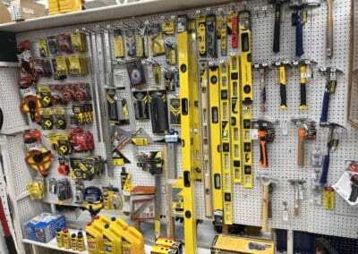 Tools section - levels, squares, hammers and Tape Measures